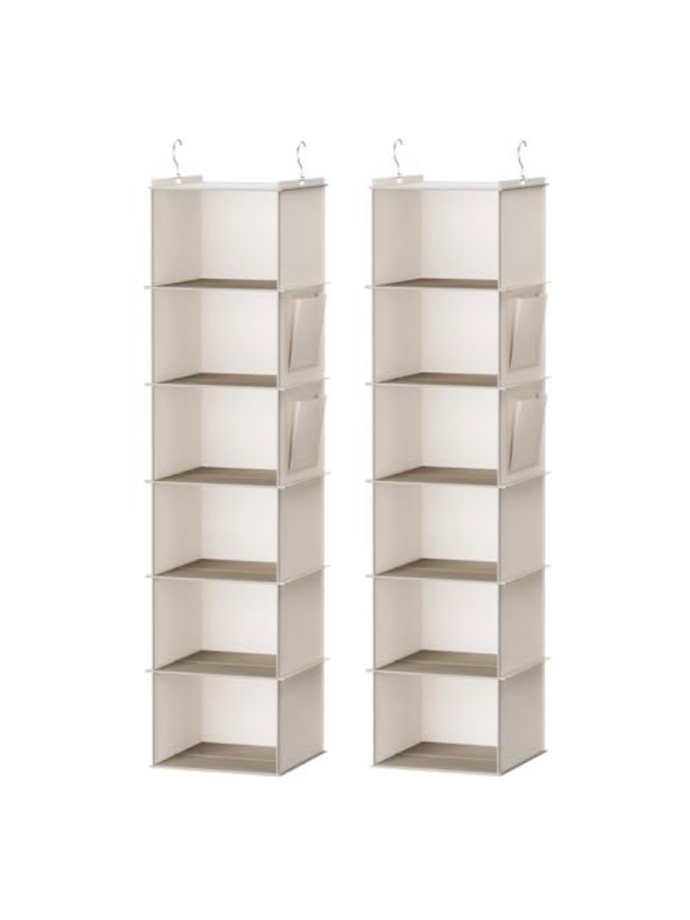YOU DENOVA Beige 6-Shelf Hanging Closet Organizer - 2 Pack